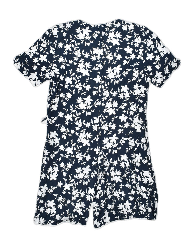 VINTAGE Womens Playsuit UK 10 Small  Navy Blue Floral | Vintage | Thrift | Second-Hand | Used Clothing | Messina Hembry 