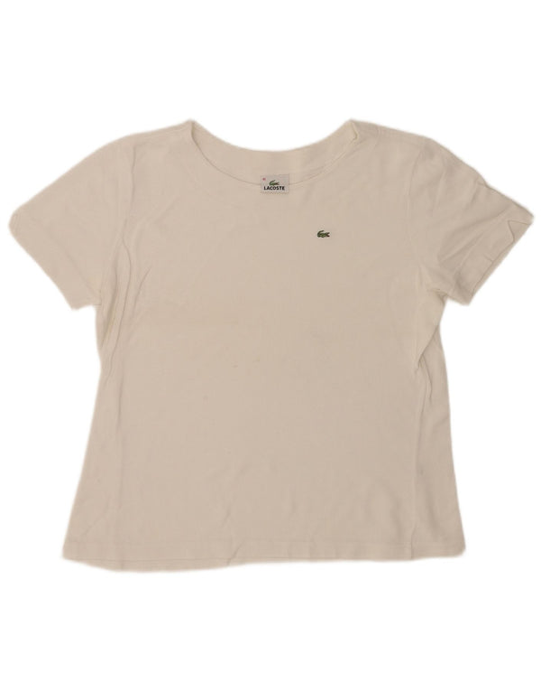Lacoste Womens T-Shirt Top Size 46 XL White Cotton