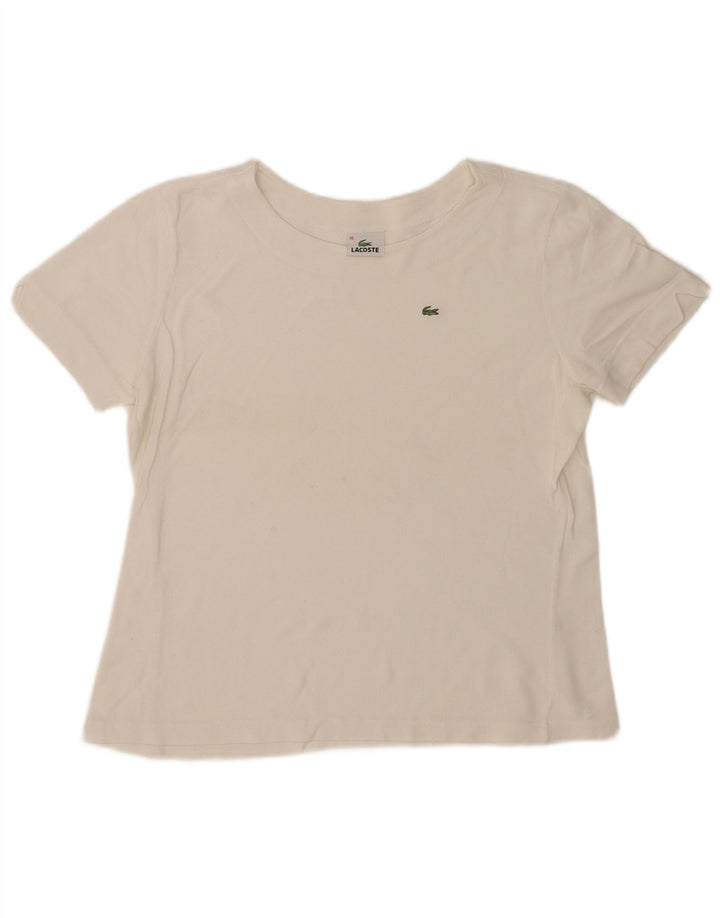 Lacoste Womens T-Shirt Top Size 46 XL White Cotton