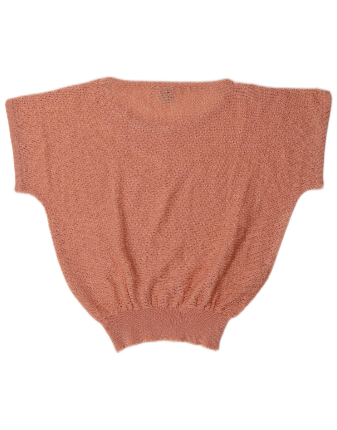 VINTAGE Womens Short Sleeve Boat Neck Jumper Sweater UK 14 Medium Pink