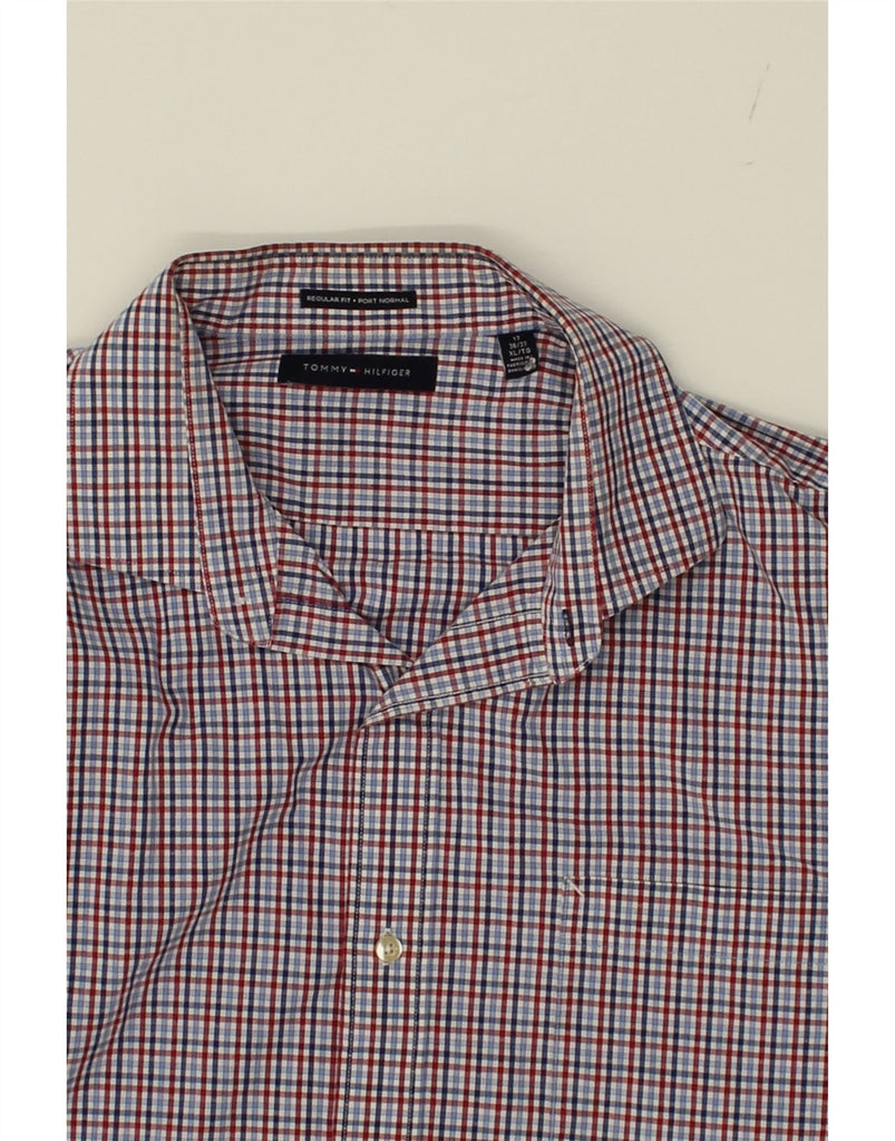 TOMMY HILFIGER Mens Port normal Regular Fit Shirt Size 17 XL Blue Check Vintage Tommy Hilfiger and Second-Hand Tommy Hilfiger from Messina Hembry 