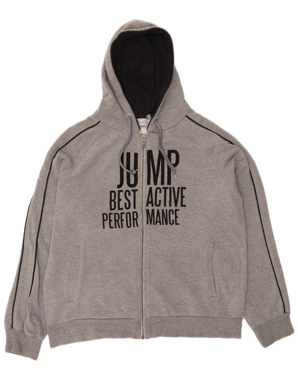 Campagnolo Mens Graphic Zip Hoodie Sweater IT 52 Large Grey Cotton