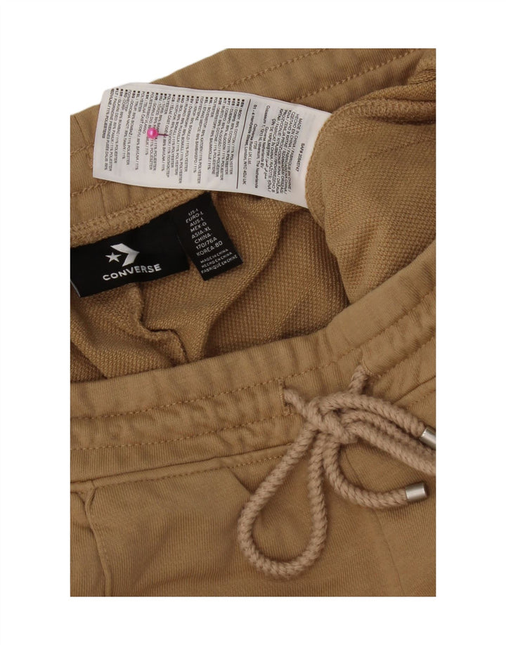 Converse Womens Tracksuit Trousers UK 16 Large  Beige Cotton