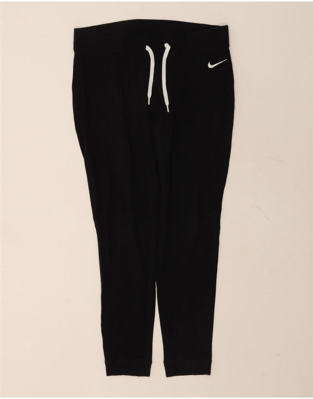 NIKE Womens Tracksuit Trousers Joggers UK 14 Medium  Black Cotton