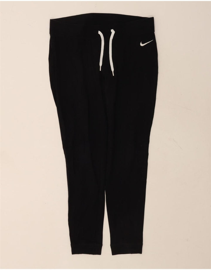 NIKE Womens Tracksuit Trousers Joggers UK 14 Medium  Black Cotton