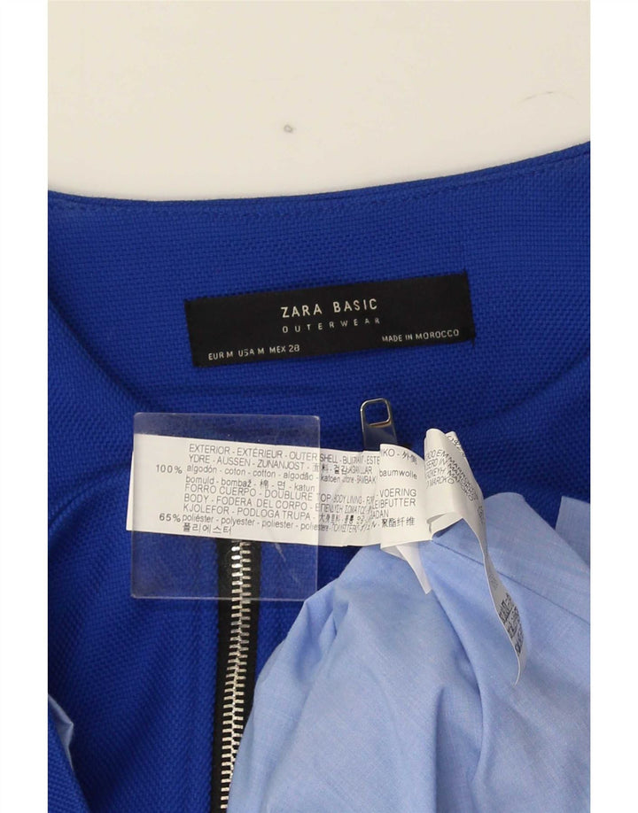 Zara Womens Overcoat UK 14 Medium Blue Cotton