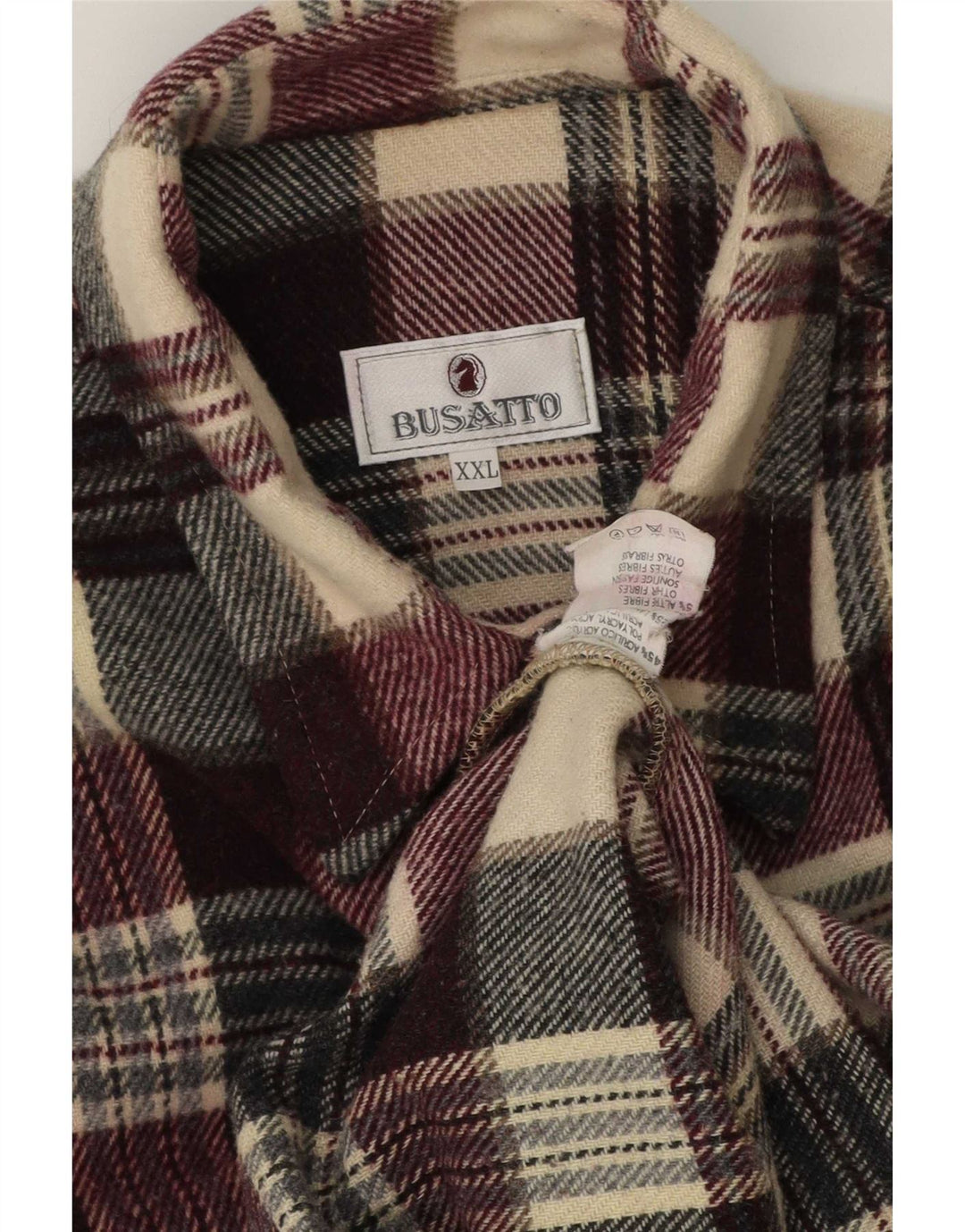 Vintage Mens Flannel Shirt 2XL Multicoloured Check Acrylic