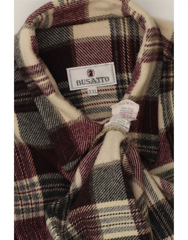 Vintage Mens Flannel Shirt 2XL Multicoloured Check Acrylic