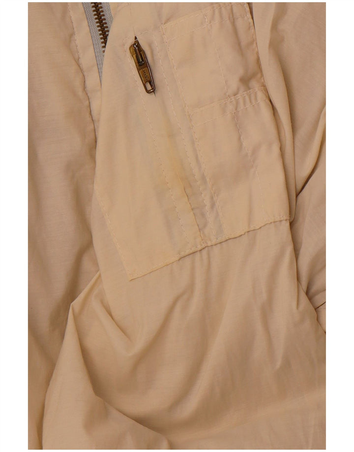 QUARRY Mens Graphic Reversible Jacket UK 42 XL Off White Cotton