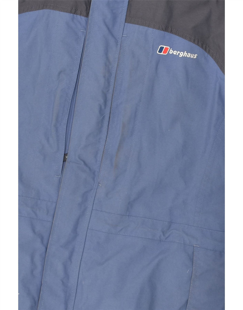 BERGHAUS Womens Hooded Windbreaker Jacket UK 10 Small Blue Colourblock | Vintage Berghaus | Thrift | Second-Hand Berghaus | Used Clothing | Messina Hembry 