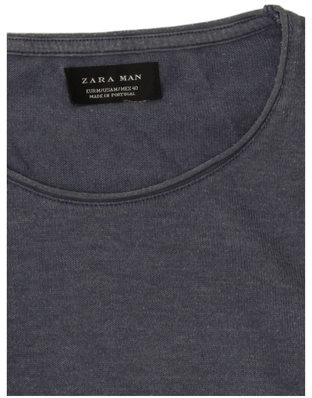Zara Mens T-Shirt Top Medium Navy Blue