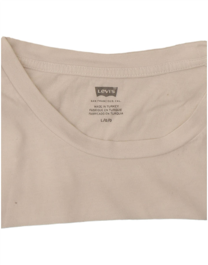 LEVI'S Womens Graphic T-Shirt Top UK 16 Large White
