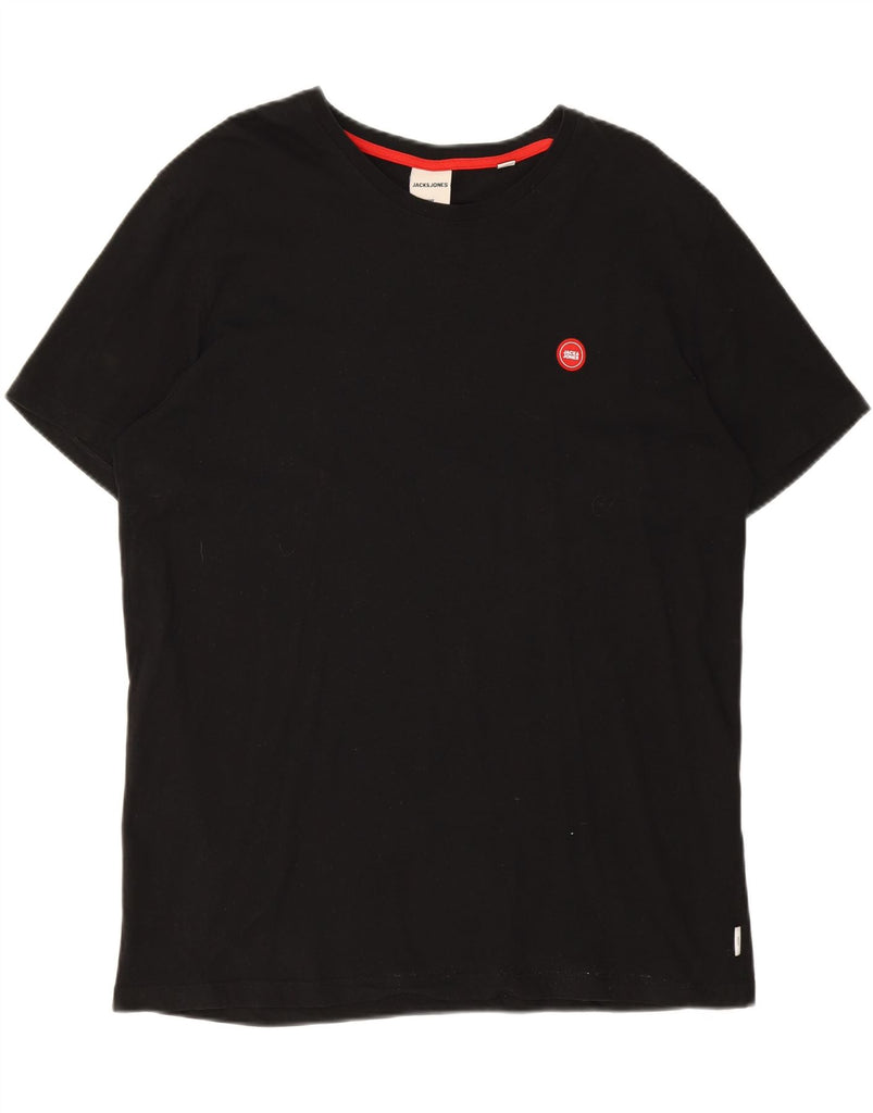 JACK & JONES Mens T-Shirt Top 2XL Black Cotton Vintage Jack & Jones and Second-Hand Jack & Jones from Messina Hembry 