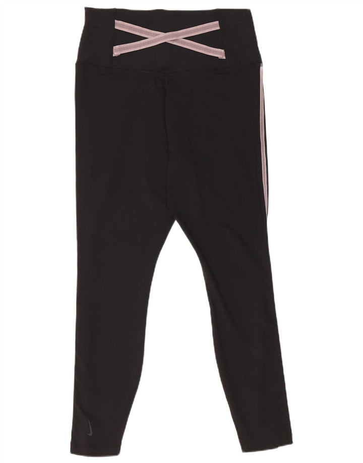 Nike Womens Leggings UK 14 Large  Black Polyester