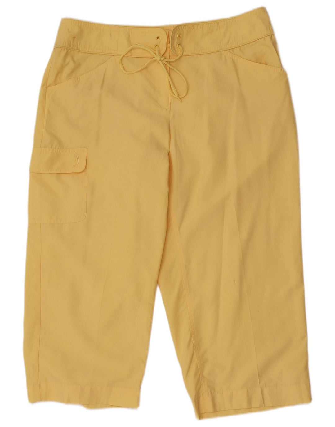 Izod Womens Capri Cargo Trousers US 12 Large W34 L22 Yellow Polyester