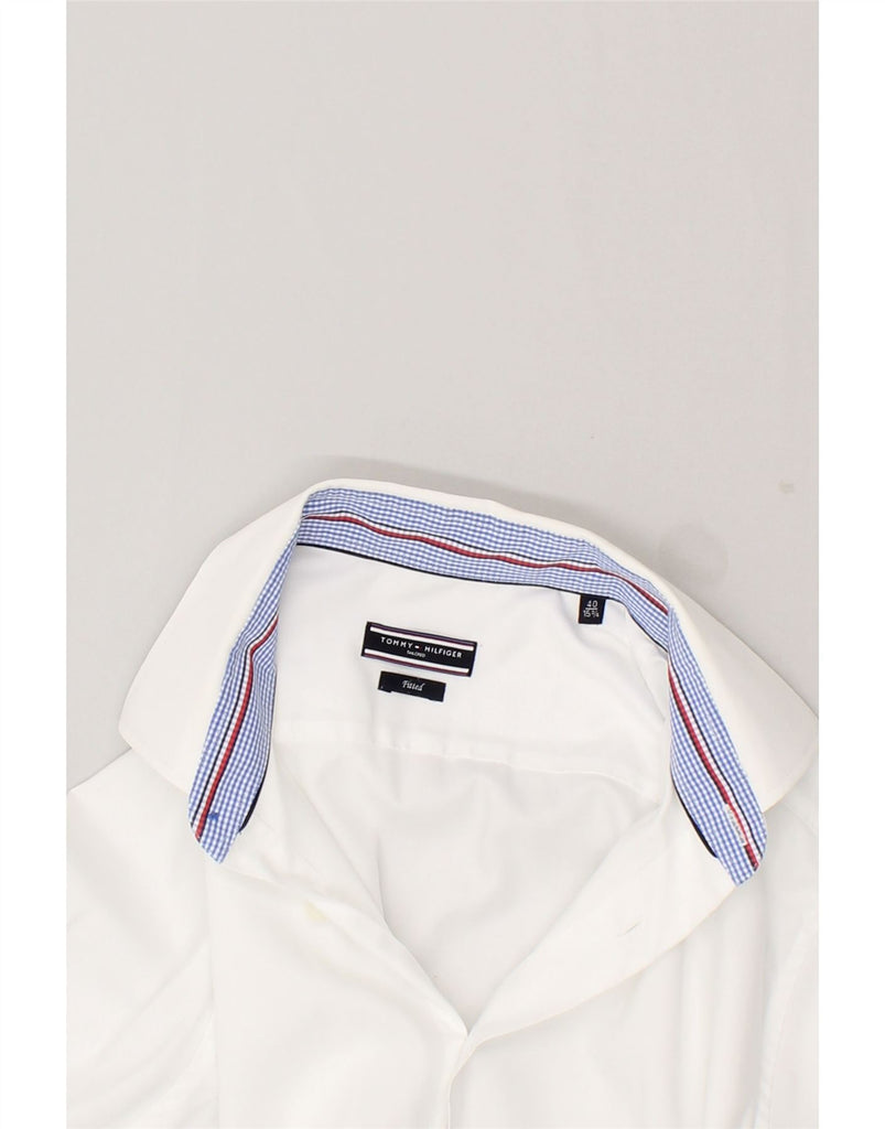 TOMMY HILFIGER Mens Tailored Fitted Shirt Size 15 3/4  40 Medium White | Vintage Tommy Hilfiger | Thrift | Second-Hand Tommy Hilfiger | Used Clothing | Messina Hembry 