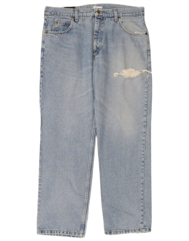 LEE Mens Straight Jeans W36 L30 Blue Cotton