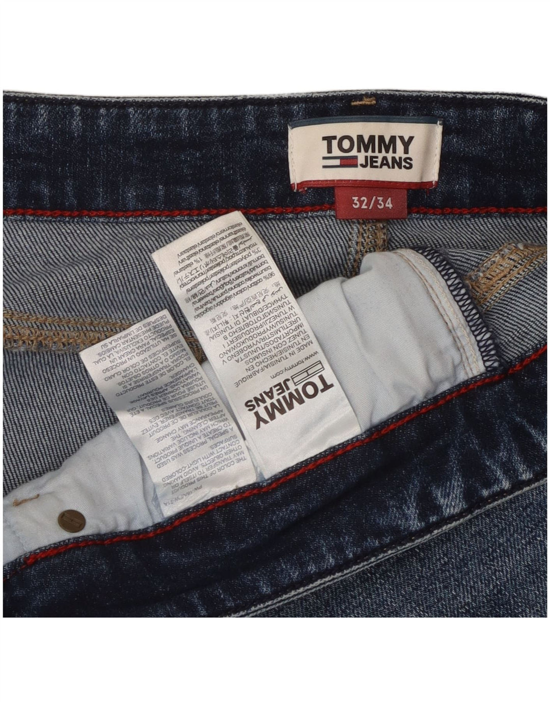 Tommy Hilfiger Mens Slim Jeans W32 L31 Blue Cotton