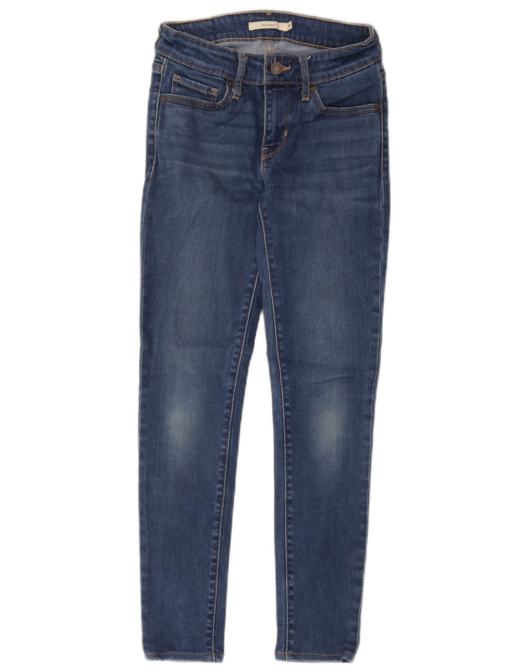 Levi's Womens 711 Skinny Jeans W25 L26 Blue Polyester