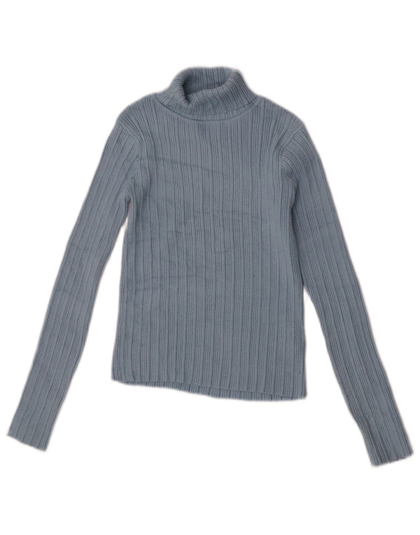 Zara Girls Roll Neck Jumper Sweater 11-12 Years Blue Viscose