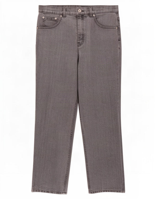 Marks & Spencer Womens High Waist Straight Jeans UK 12 Medium W28 L28 Grey