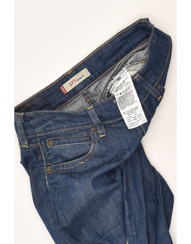 LEVI'S Womens 571 Slim Jeans W29 L30 Blue Cotton | Vintage Levi's | Thrift | Second-Hand Levi's | Used Clothing | Messina Hembry 