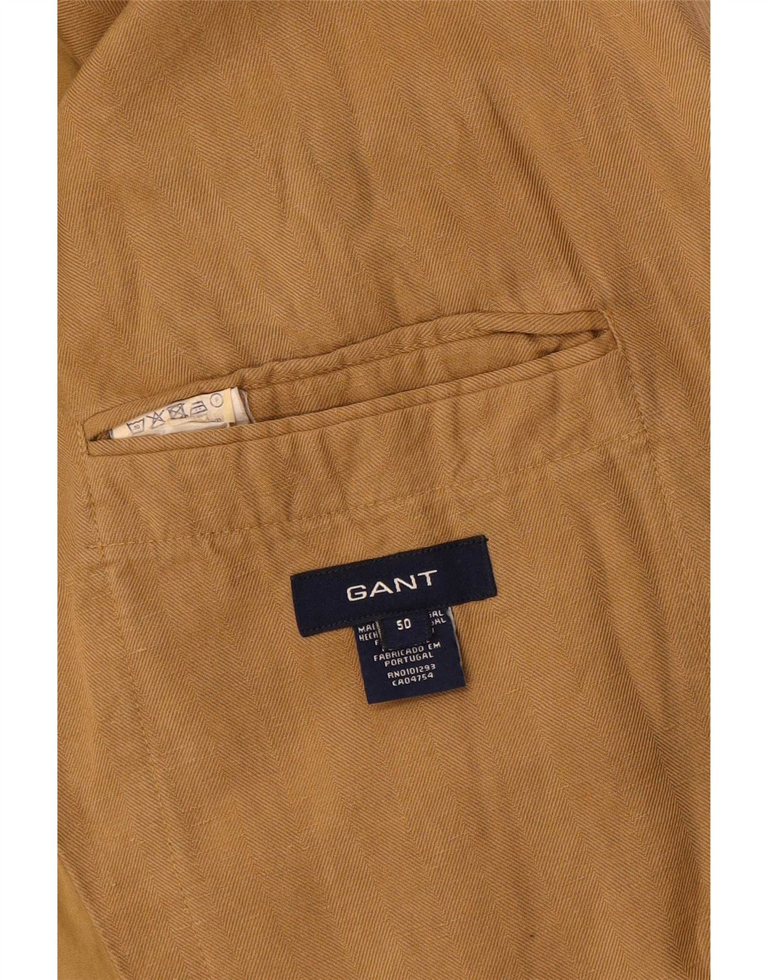 Gant Mens 2 Button Blazer Jacket IT 50 Large Brown Linen