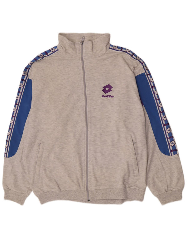 Lotto Mens Graphic Tracksuit Top Jacket UK 40/42 Large Grey Colourblock