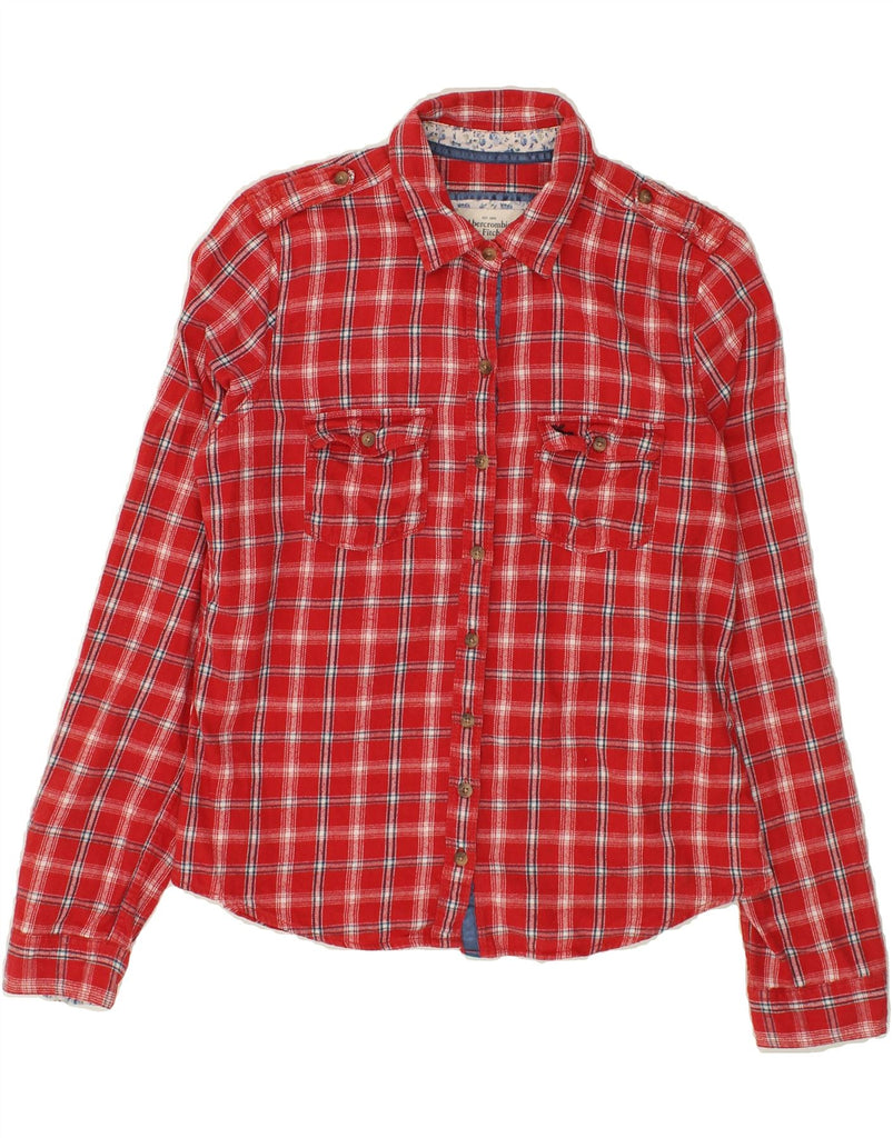 ABERCROMBIE & FITCH Womens Military Flannel Shirt UK 14 Large Red Check | Vintage Abercrombie & Fitch | Thrift | Second-Hand Abercrombie & Fitch | Used Clothing | Messina Hembry 