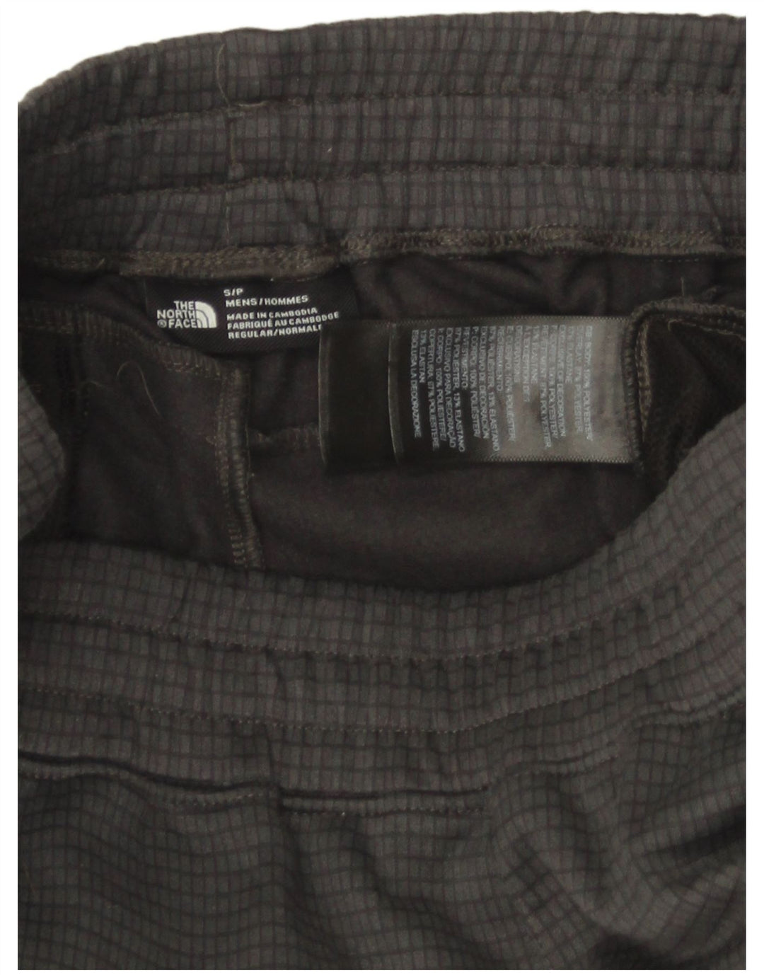 The North Face Mens Graphic Tracksuit Trousers Joggers Small Grey Check