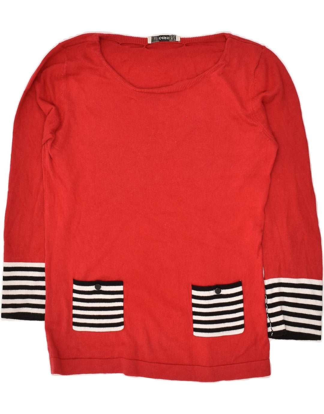 OASIS Womens Boat Neck Jumper Sweater UK 10 Small Red Cotton | Vintage Oasis | Thrift | Second-Hand Oasis | Used Clothing | Messina Hembry 