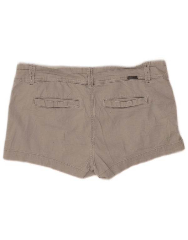 BKE Womens Low Waist Chino Shorts W30 Medium Grey Cotton