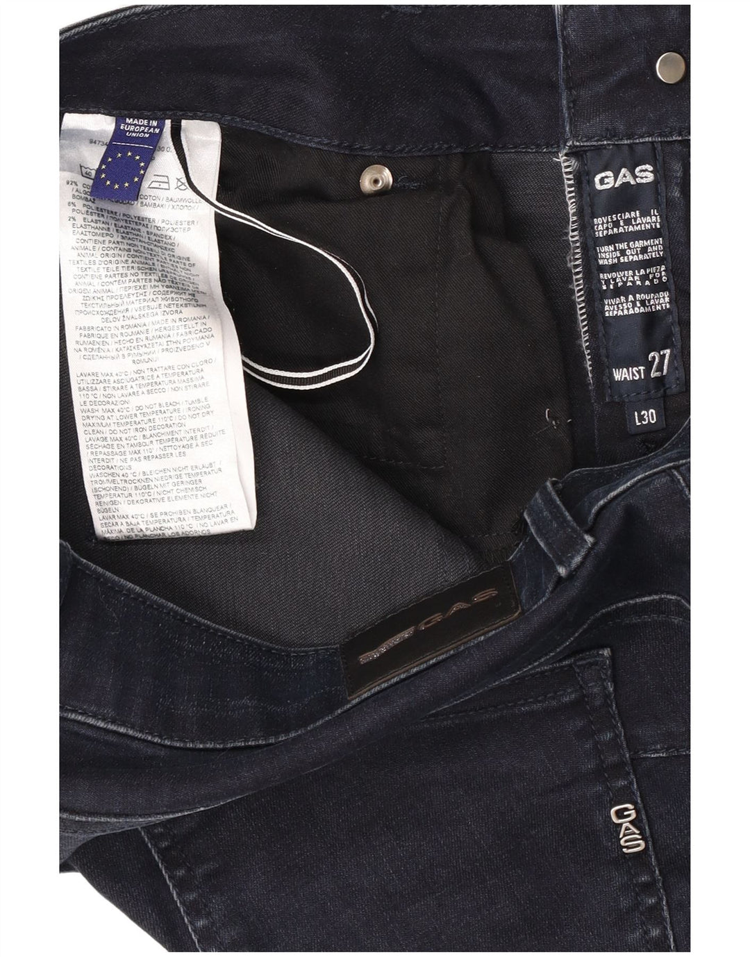 Gas Womens Britty Slim Jeans W27 L30 Navy Blue Cotton