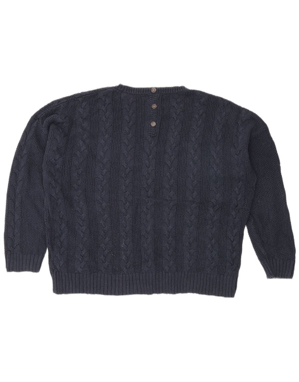 Marks & Spencer Womens Crew Neck Jumper Sweater UK 22 3XL Navy Blue