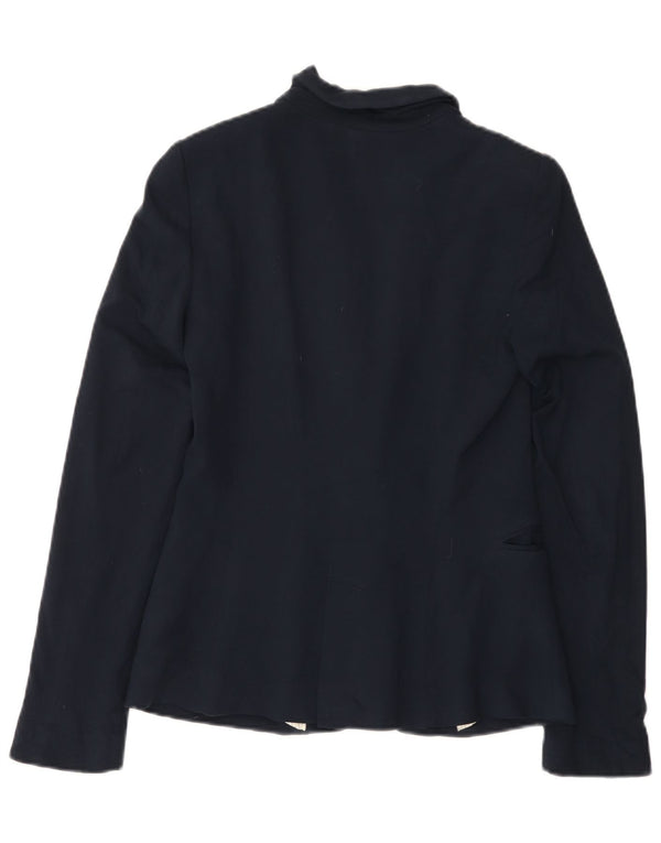 Zara Womens 1 Button Blazer Jacket UK 10 Small Navy Blue