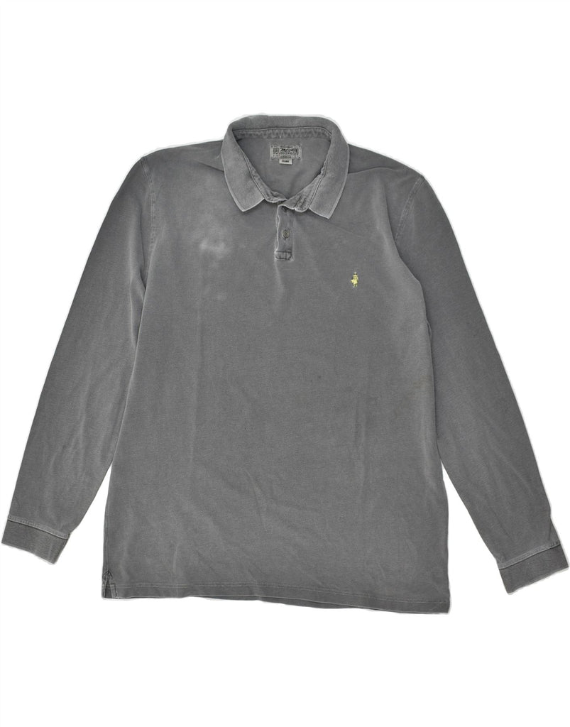 MARLBORO CLASSICS Mens Long Sleeve Polo Shirt 2XL Grey Cotton | Vintage Marlboro Classics | Thrift | Second-Hand Marlboro Classics | Used Clothing | Messina Hembry 