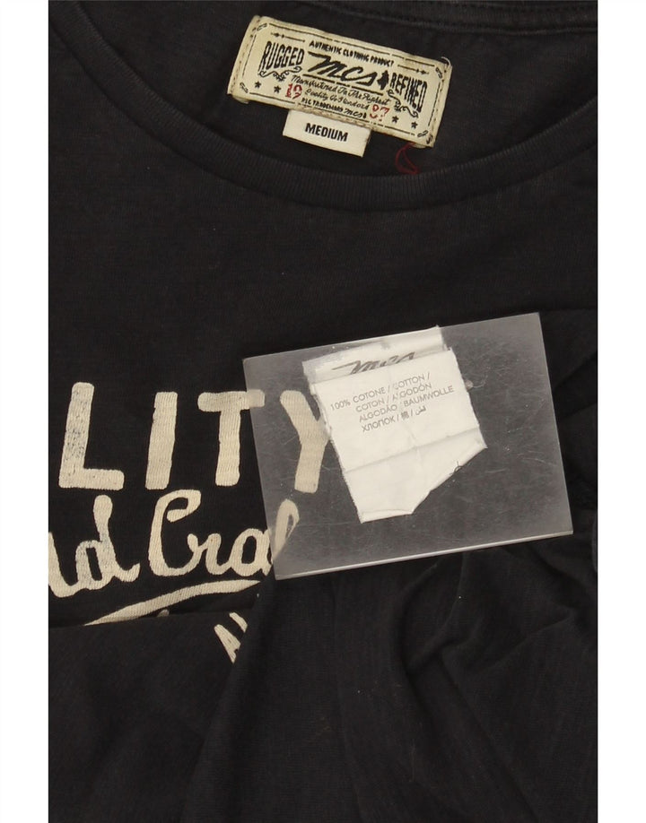 Marlboro Classics Mens Graphic T-Shirt Top Medium Navy Blue Cotton