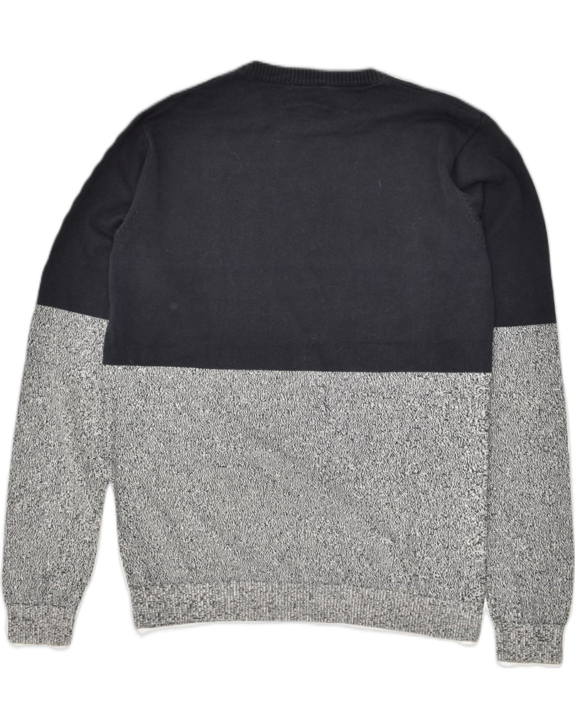 JACK & JONES Mens Crew Neck Jumper Sweater XL Black Colourblock Cotton | Vintage Jack & Jones | Thrift | Second-Hand Jack & Jones | Used Clothing | Messina Hembry 