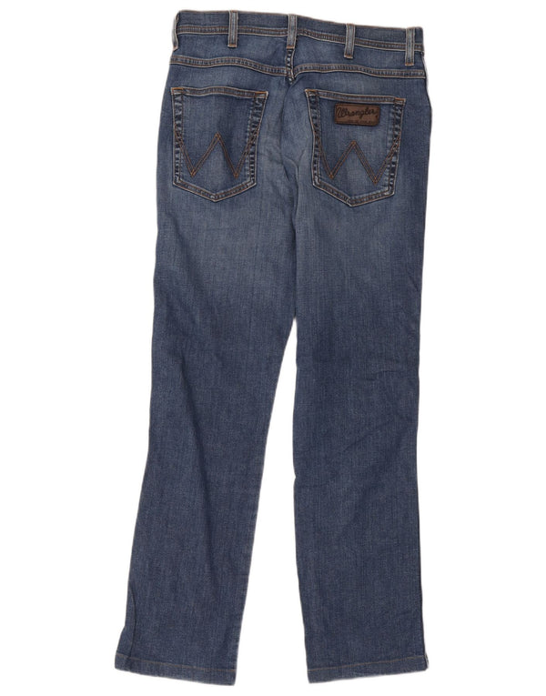 Wrangler Mens Arizona Stretch Straight Jeans W33 L34 Blue Cotton