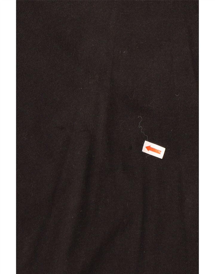 Nautica Mens V-Neck Jumper Sweater Large Black Cotton