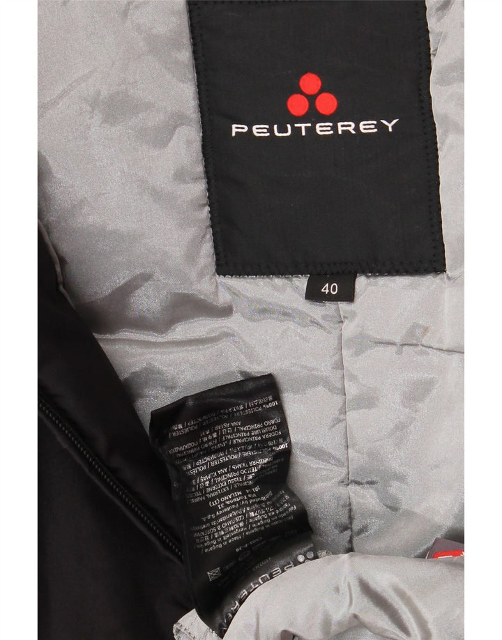 PEUTEREY Womens Hooded Padded Jacket IT 40 Small Black Polyester