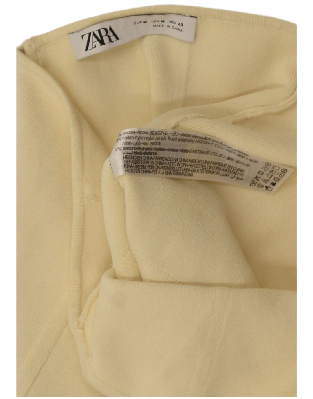 Zara Womens Strapless Corset Top UK 12 Medium Yellow Viscose