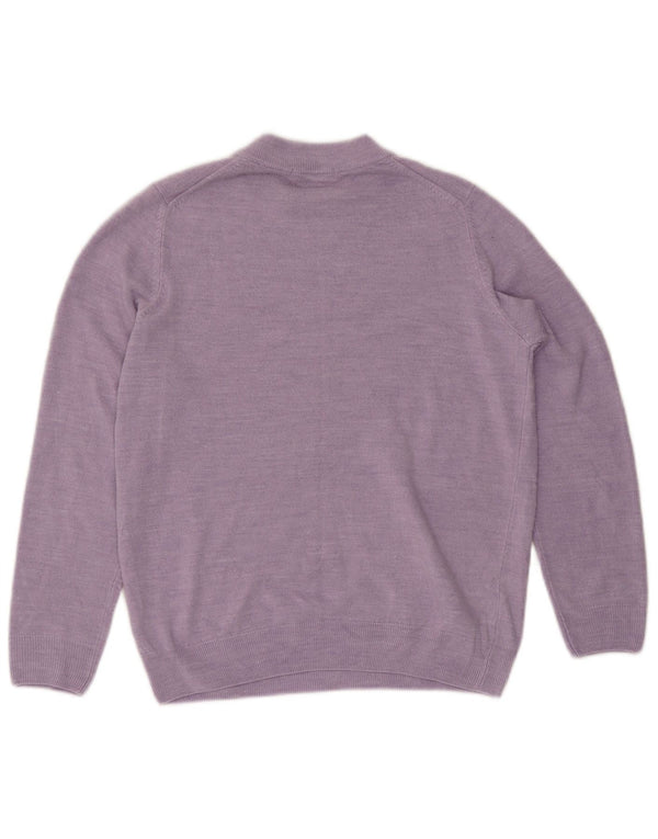 Marks & Spencer Womens Crew Neck Jumper Sweater UK 16 Large Purple