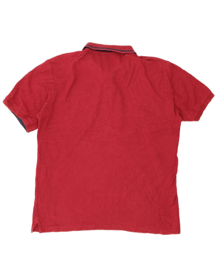 MOUNTAIN WAREHOUSE Mens Polo Shirt Large Red Cotton