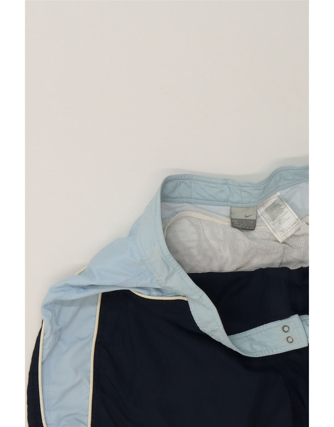 NIKE Mens Swimming Shorts Large  Navy Blue Colourblock Nylon Vintage Nike and Second-Hand Nike from Messina Hembry 