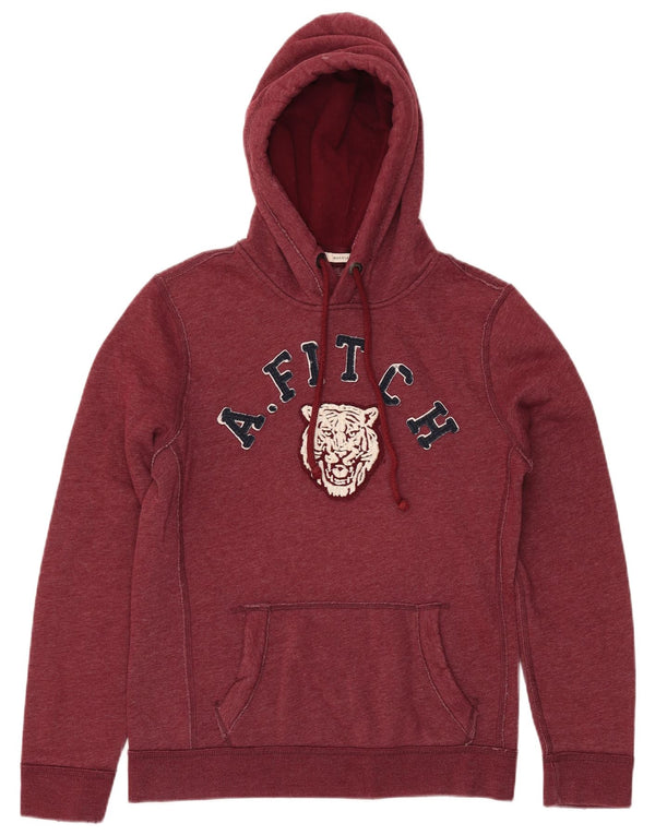 Abercrombie & Fitch Mens Muscle Hoodie Jumper Small Burgundy Flecked