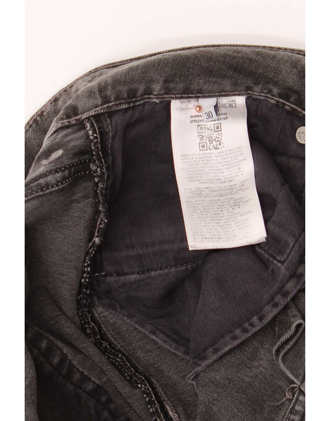 Guess Mens Angels Slim Jeans W30 L32 Grey Cotton