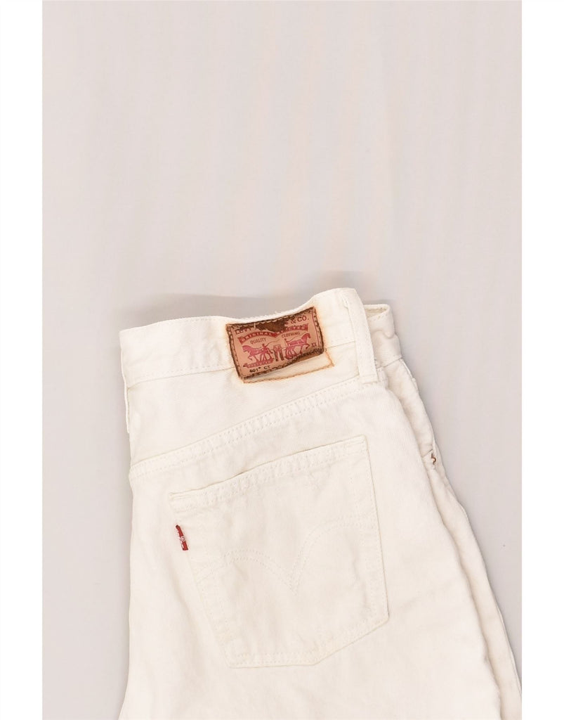 LEVI'S Womens 501 Distressed Denim Shorts W26 Small White Cotton | Vintage Levi's | Thrift | Second-Hand Levi's | Used Clothing | Messina Hembry 