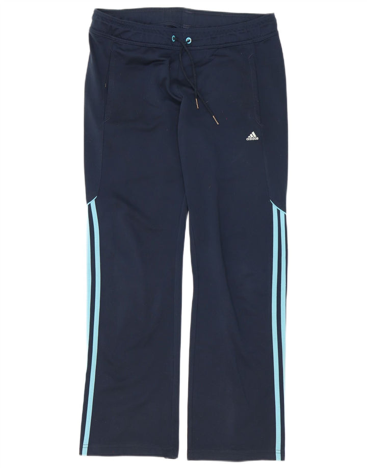 Adidas Womens Tracksuit Trousers UK 12 Medium Navy Blue Polyester