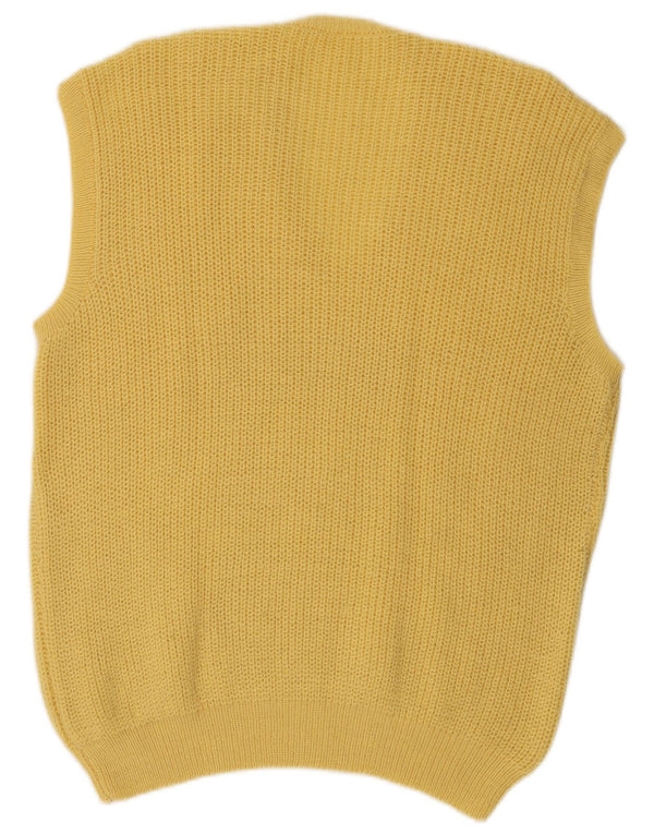 Vintage Mens Vest Tank Top Large Yellow